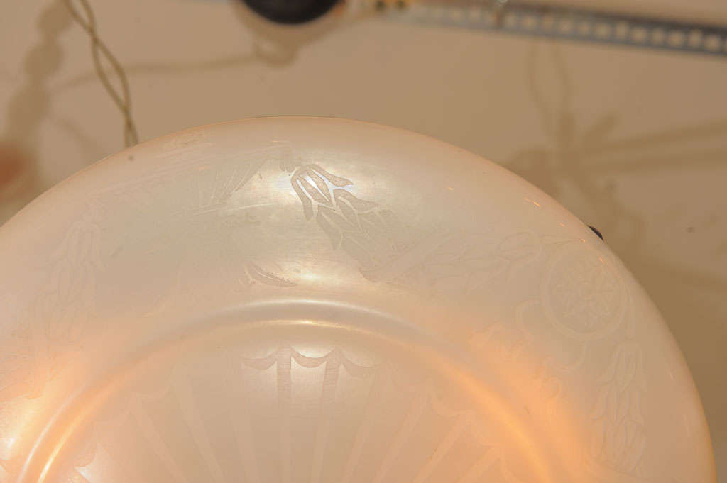 Matched Pair of Steuben Calcite Bowl Shaped Chandeliers 1