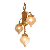 Used Three Arm Edwardian Bronze Chandelier
