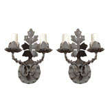 Pair of Wrought Iron Sconces