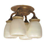 Flush Mount Fixture with Steuben Glass from Railroad Car
