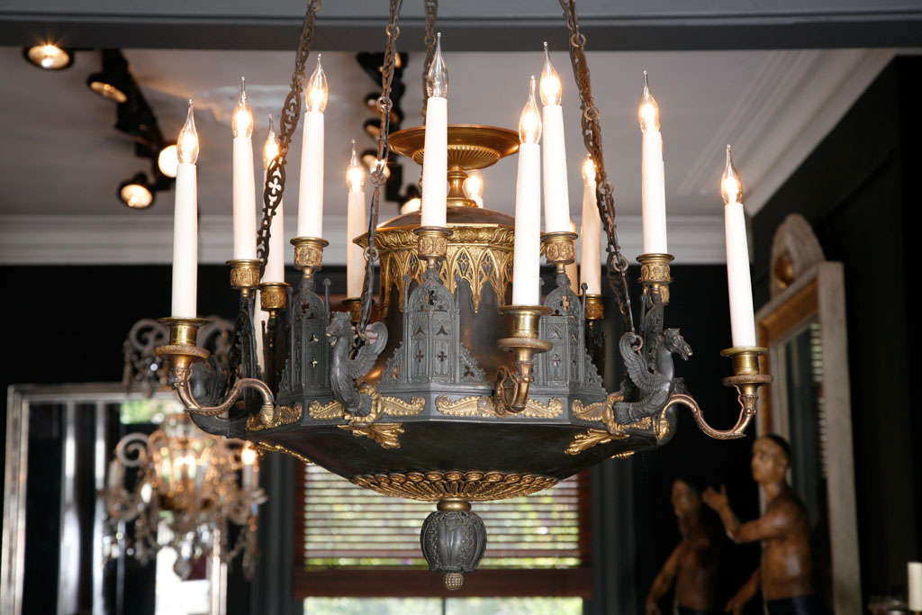 An Important and Historical Early 19th Cent Bronze Chandelier 3