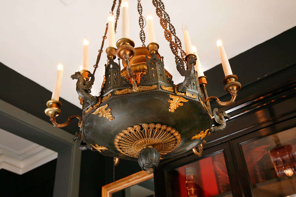 An Important and Historical Early 19th Cent Bronze Chandelier 2