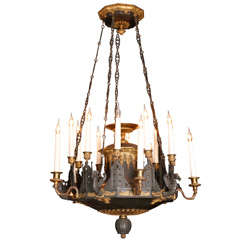 Antique An Important and Historical Early 19th Cent Bronze Chandelier