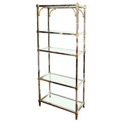 American Brass and Chrome Etagere