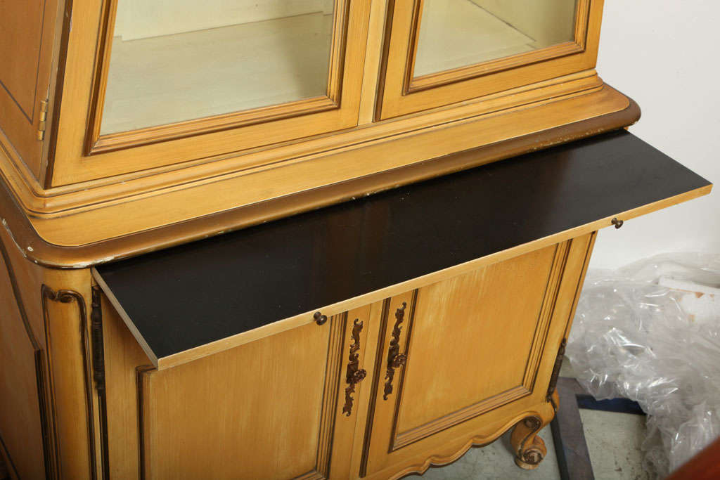 American Painted Wood and Glass Door Vitrine For Sale 6