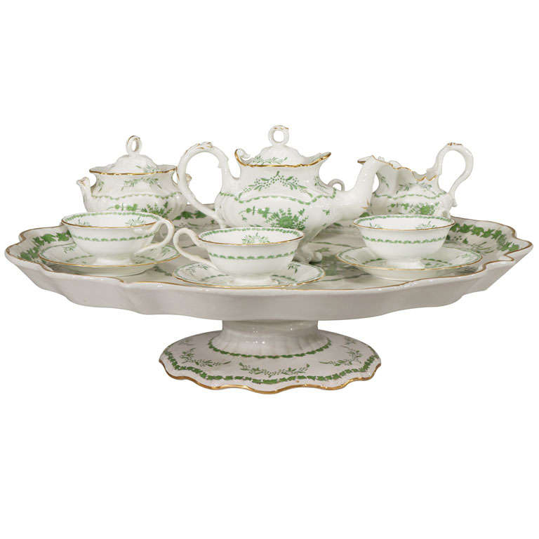 Brown, Westhead & Moore/Cauldon Set da tè con Lazy Susan abbinato 12 pezzi in vendita