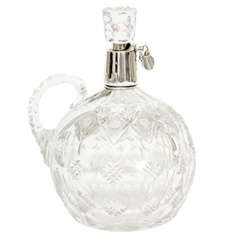 High Quality Cut Crystal Locking Decanter with Sterling Mount