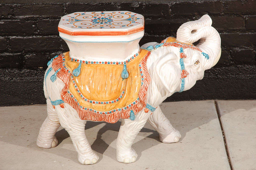 Late 20th Century Ceramic Elephant Garden Table