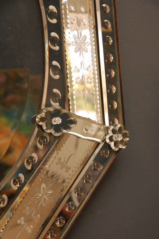 Etched and Beveled Venetian Mirror 1
