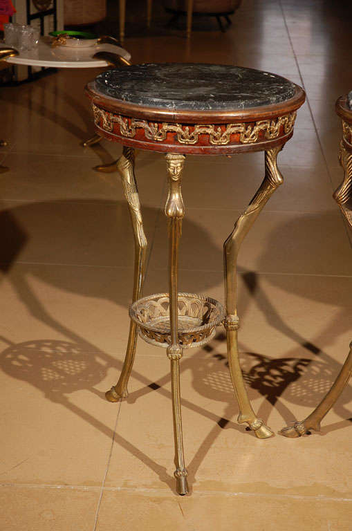 French Pair of Gueridon Side Tables by Maison Jansen