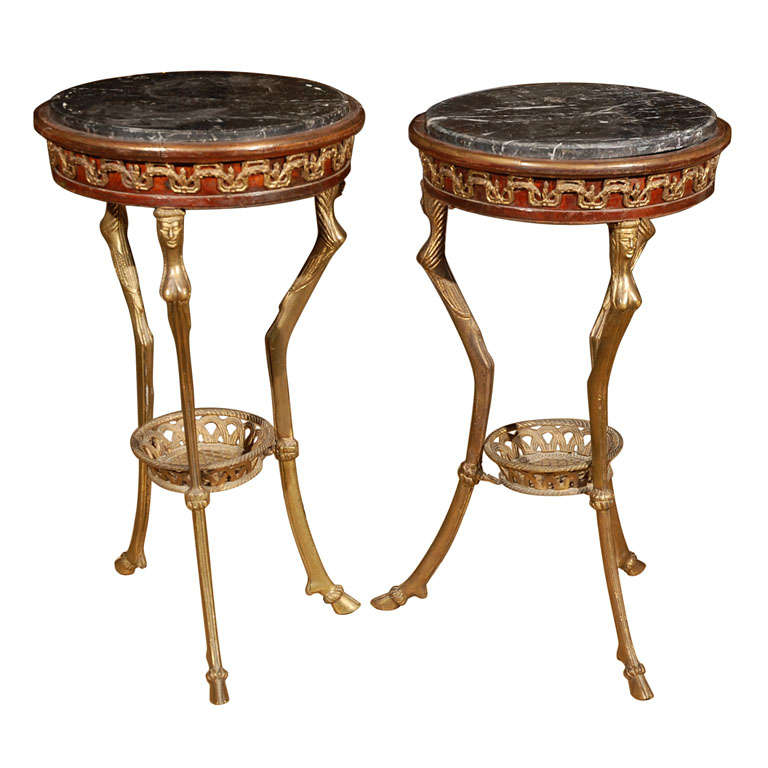 Pair of Gueridon Side Tables by Maison Jansen