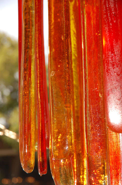 Blown Glass Tiered Murano Glass Chandelier
