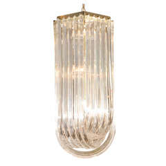 Tiered Lucite Ribbon Chandelier