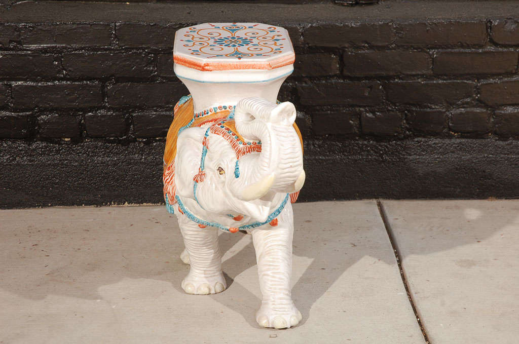 Ceramic Elephant Garden Table at 1stDibs