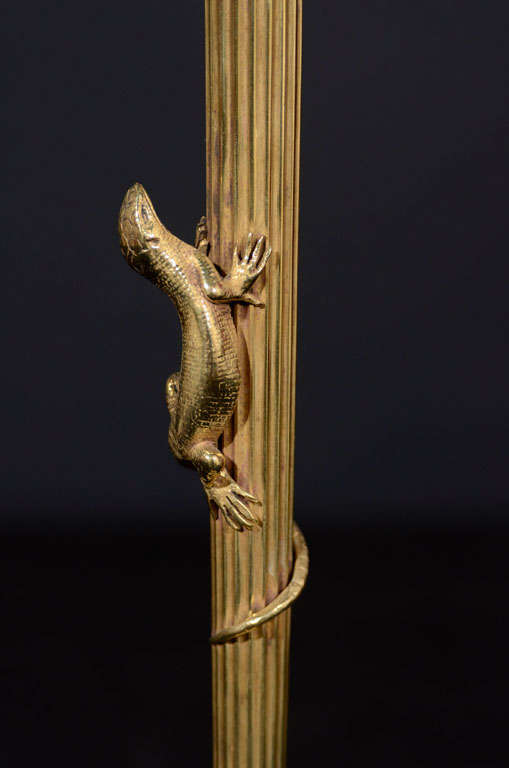 Gilt Bronze One Light Candlesticks with Paw Foot Base 3