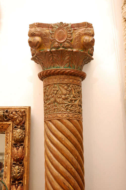 Indian Pair of Impressive Palace Columns