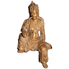 Asiatische Figur der sitzenden Guanyin