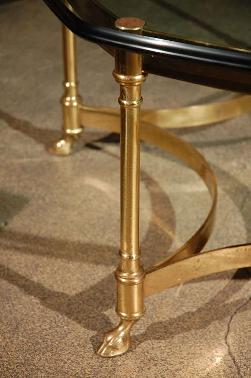 Hollywood Regency Polished Brass and Glass Octagonal Coffee table, La Barge