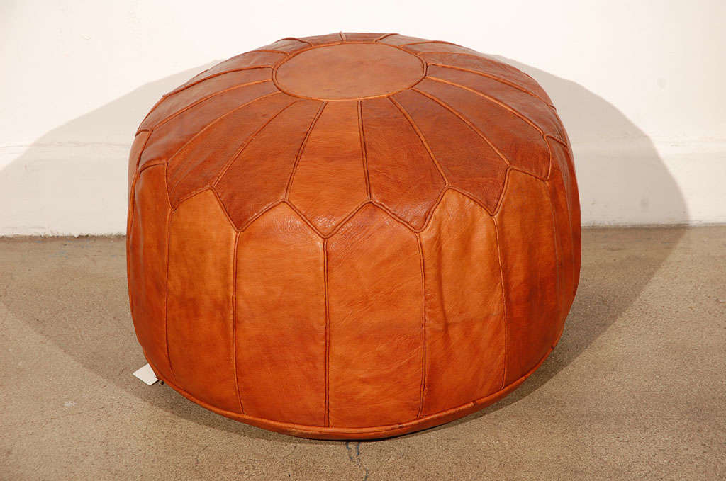 Large Moroccan Leather pouf 4