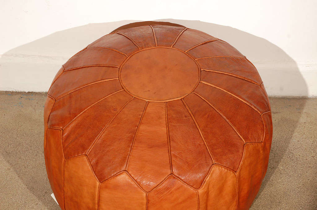 20th Century Large Moroccan Leather pouf