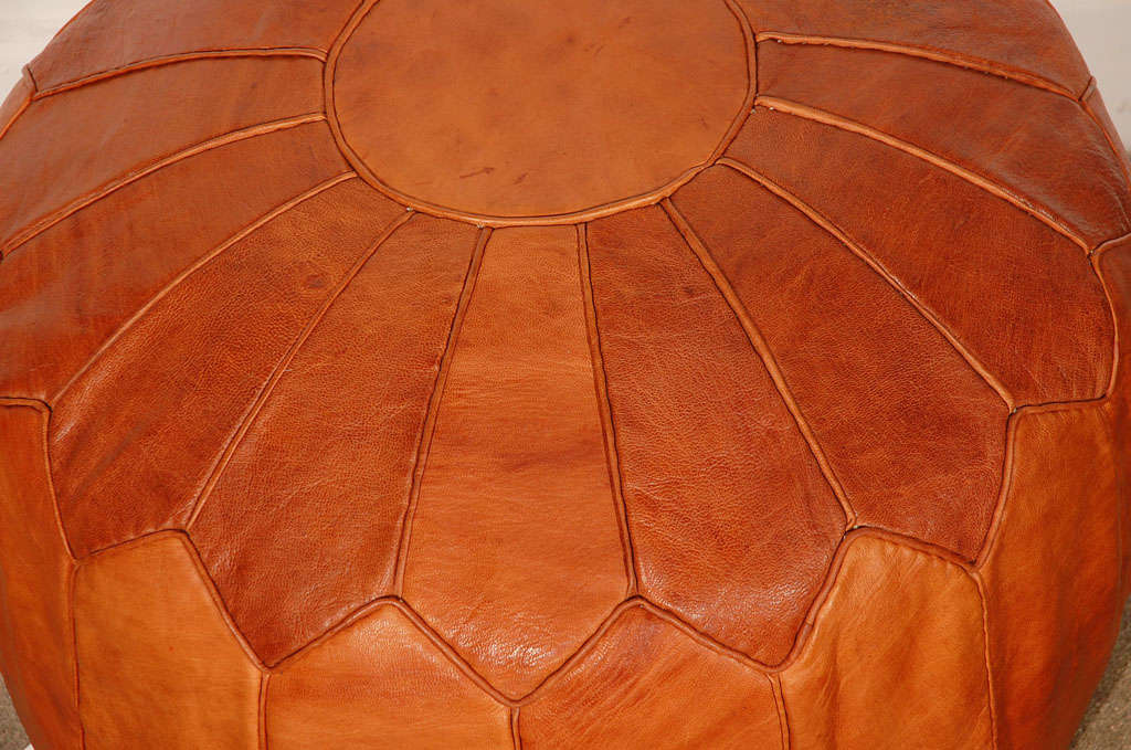 Large Moroccan Leather pouf 1
