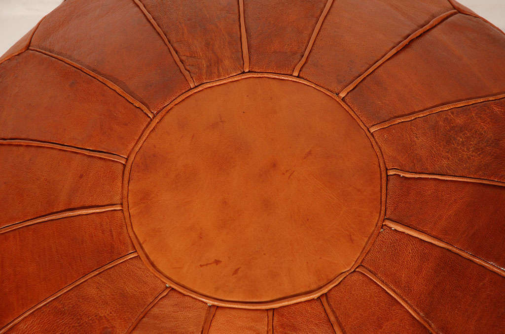 Large Moroccan Leather pouf 2