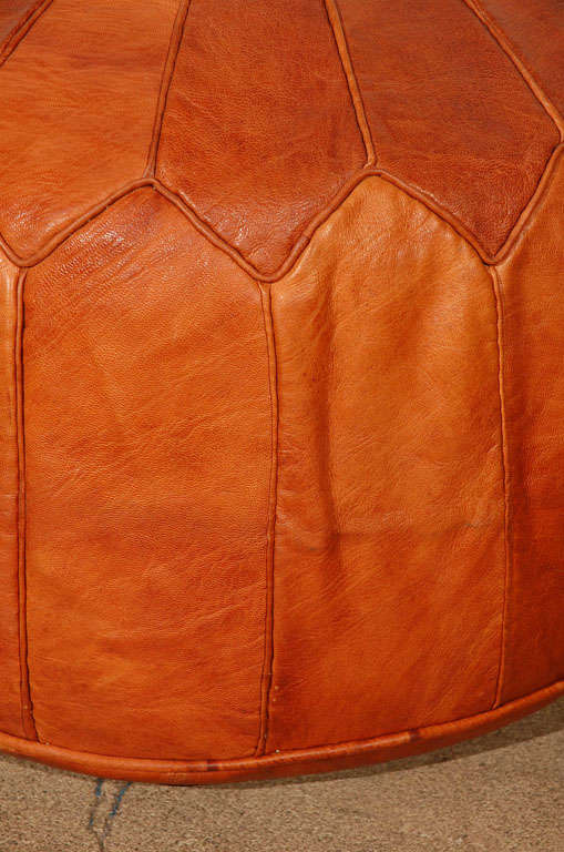 Large Moroccan Leather pouf 3