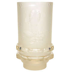 French Art Deco etched
cut glass vase French Art Deco etched
cut glass vase