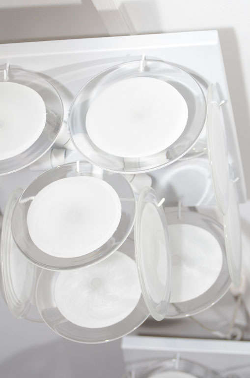 Einbaubeleuchtung aus weißem Muranoglas in der Art von Vistosi im Zustand „Neu“ im Angebot in New York, NY