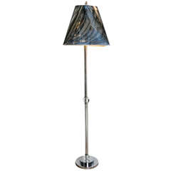 1960's Glass and Metal Column Floor Lamp