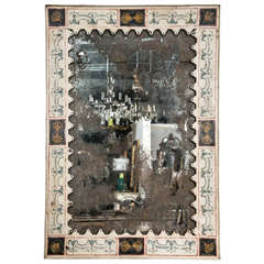 Early 20th Century Painted Tole Mirror