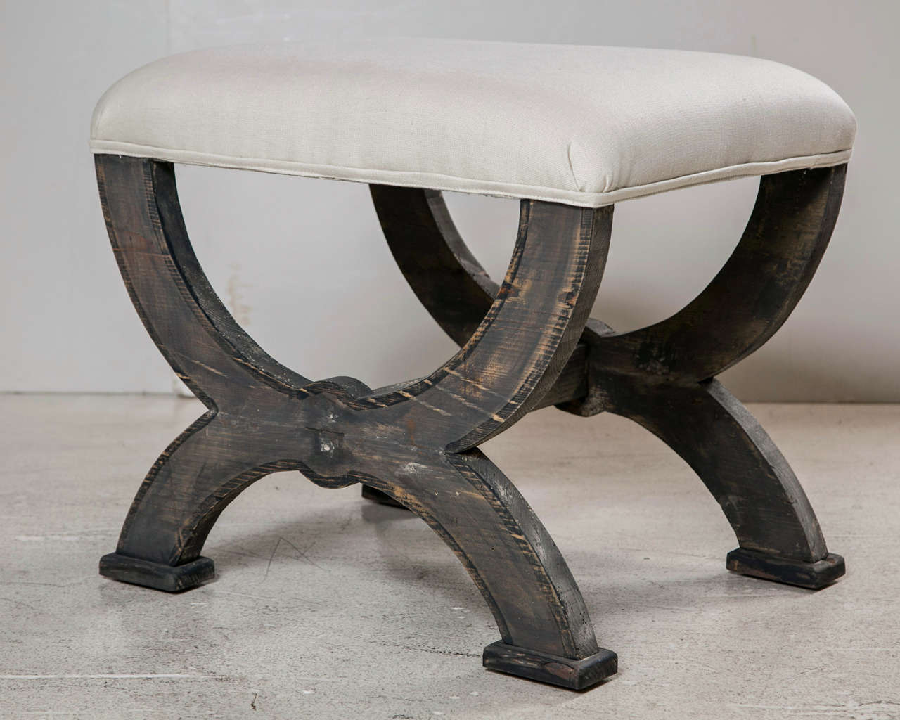 Pair of Decorative "X" Leg Painted Benches at 1stdibs