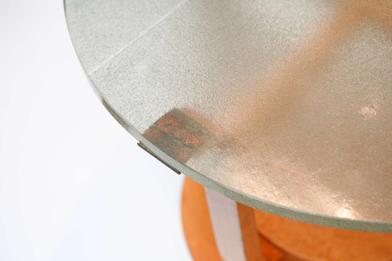 Burled Deco-Tisch mit Glasplatte (Unbekannt) im Angebot