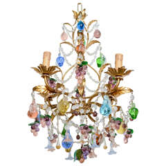 Vintage Handblown Multicolored Murano Chandelier