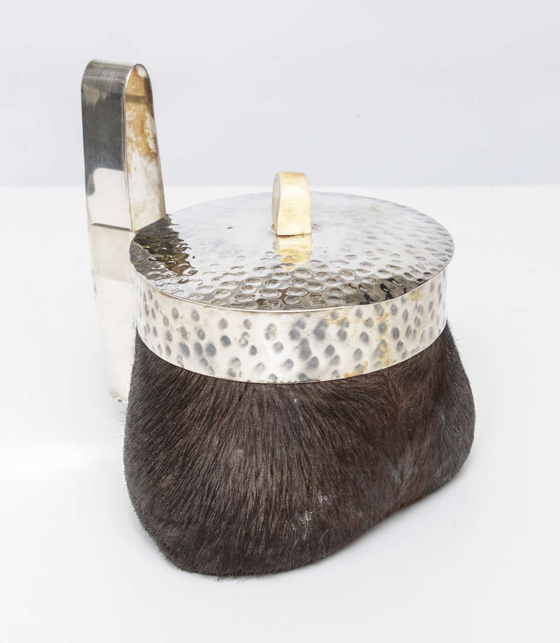 English Silver Plate Ice Bucket Rare African Animal Taxidermy Trophy
