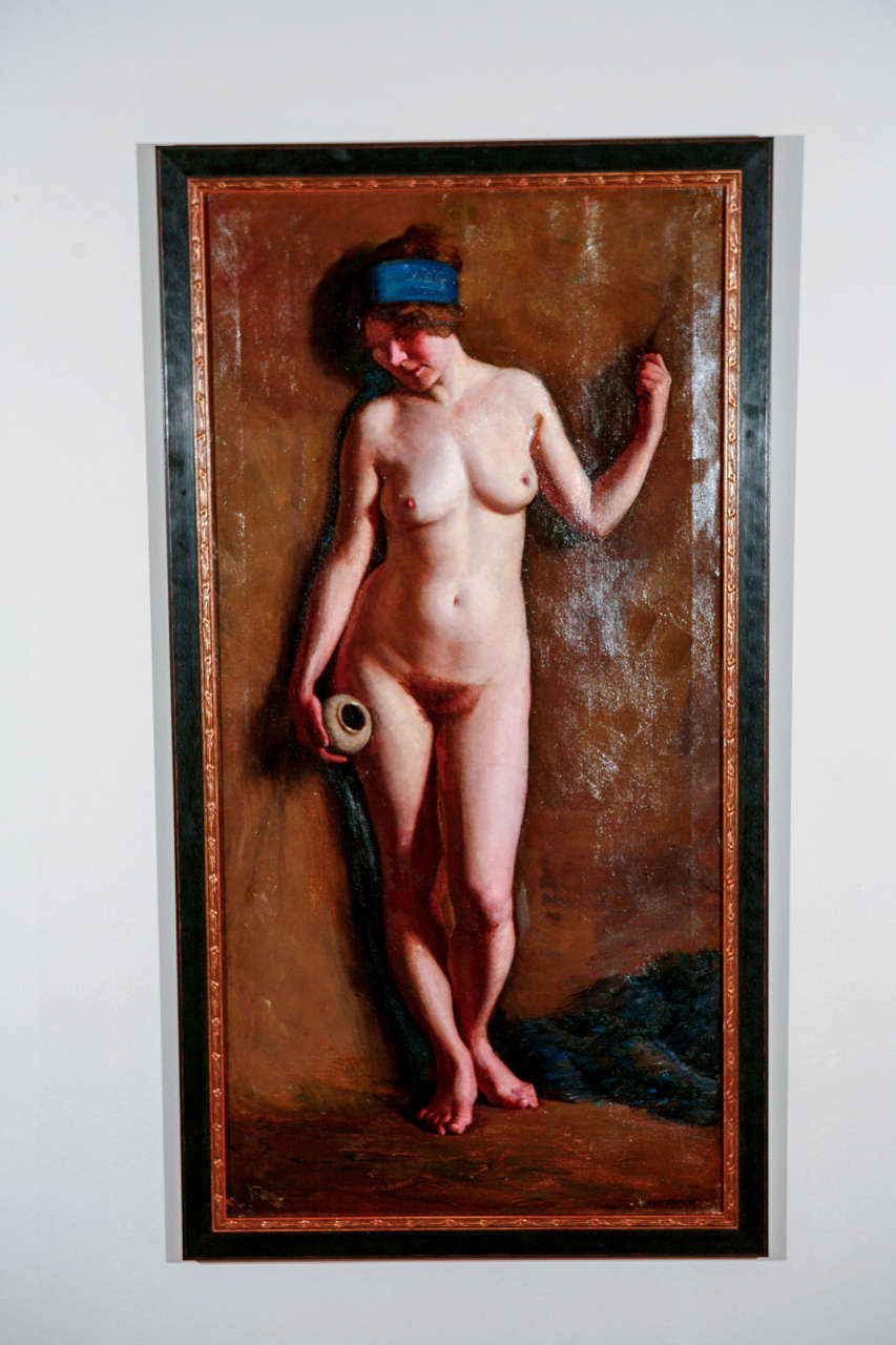 Early 20th century nude. Oil on canvas. Dimensions: 48