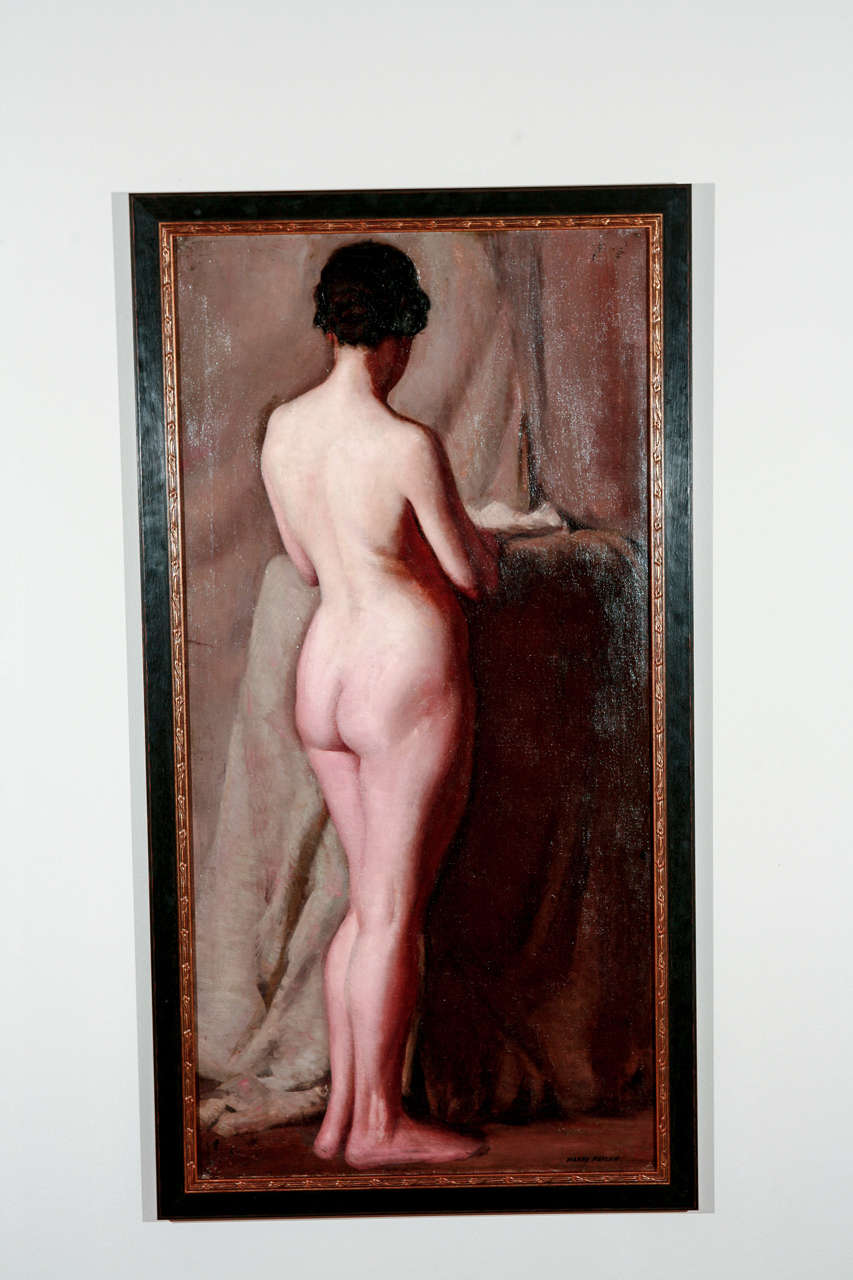 Early 20th century nude. Oil on canvas. Measures: 48