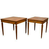 Pair of Vintage Solid Cherry End Tables by Baker