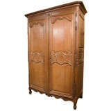 Used Walnut French Louis XV Armoire Cabinet Late 1800s