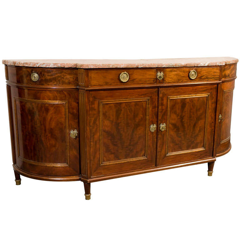 Antique Circa 1915 Mahogany Marble Top Sideboard Buffet at 1stDibs