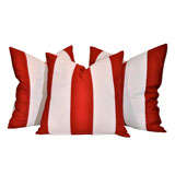 Vintage EARLY 20THC RED & WHITE FLAG MATERIAL STRIPED PILLOWS