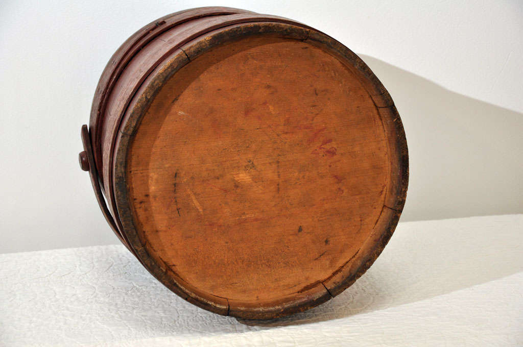 Early 19th Century Original Red Painted Furkin from Maine 5