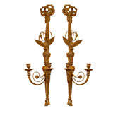 Pair of Early 20th Century Giltwood Sconces, 2-arm