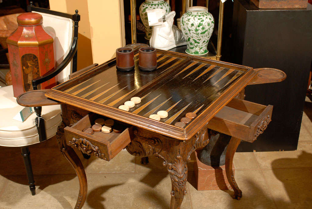 19th Century Louis XV Style Backgammon Table 7