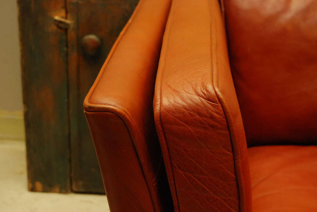 Danish Modern Brown Leather Sofa 2