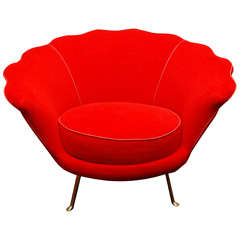 Single Red Lounge Chair. Single Red Lounge Chair.