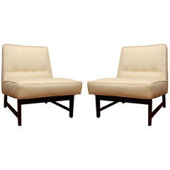 Pair of slipper chairs.