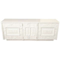 Cubist And Modernist White Lacquered Nevelson Style Dresser