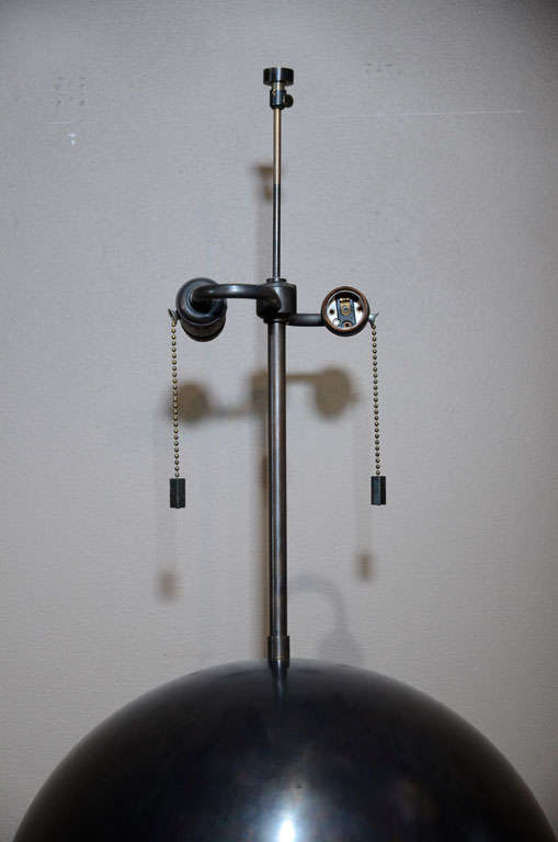 Karl Springer Gunmetal Sphere Lamp