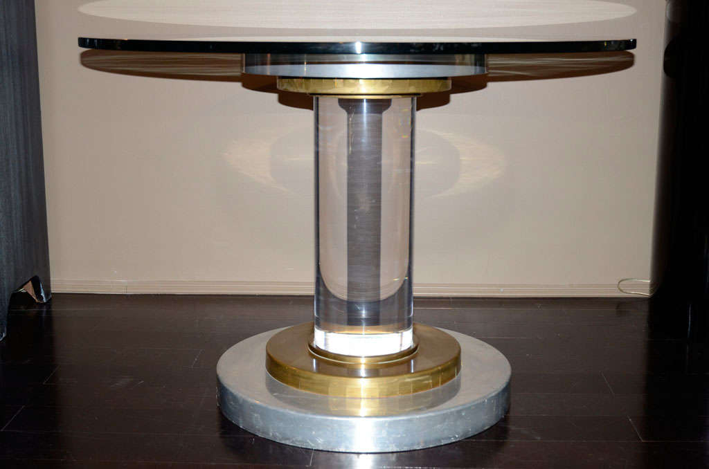 Italian Romeo Rega Lucite Pedestal Table